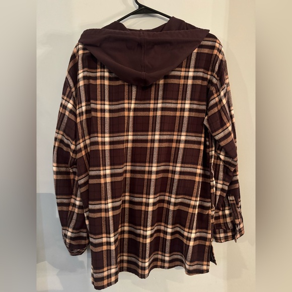 Maurices Tan and Black Plaid Shirt - Picture 2 of 3
